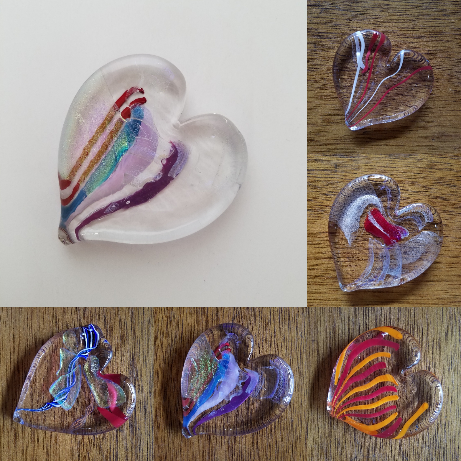 HAND SCULPTED GLASS HEARTS